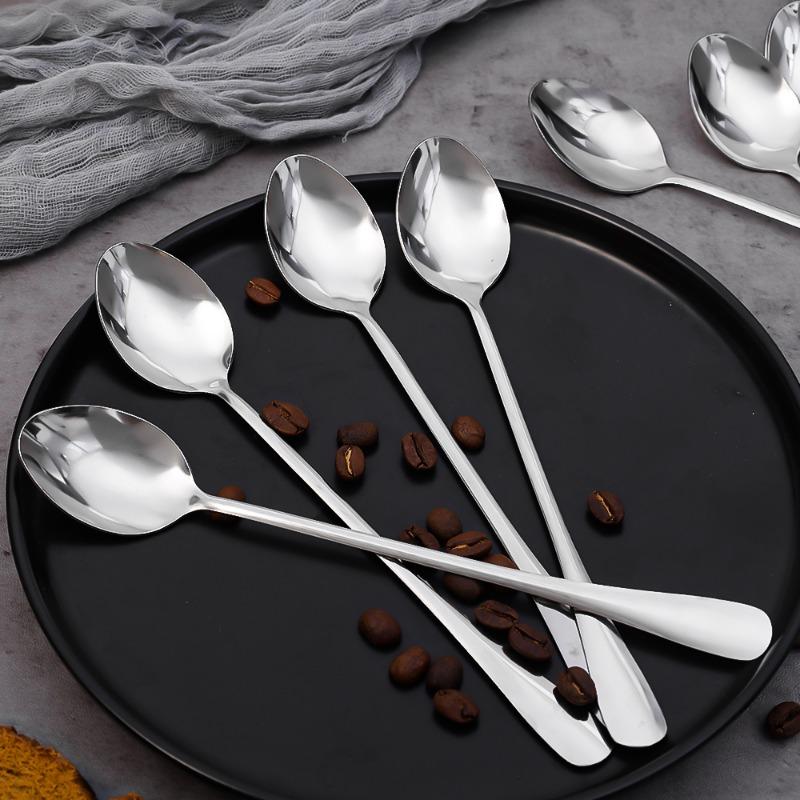Product Introduction of 8Pcs Stainless Steel Long Handle Ice Tea Spoons Coffee Ice Cream Stirring Spoon Pointed Smooth Kitchen Accessories 16