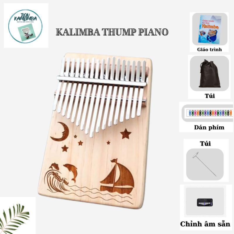 Đàn Kalimba Gỗ 17 Phím Khắc Nốt Kalimba 17 Phím Chính Hãng Tặng Full Phụ Kiện: Sách Hướng Dẫn Búa Chỉnh Âm Dán Phím Khăn Lau Túi Đựng Đàn - 1402