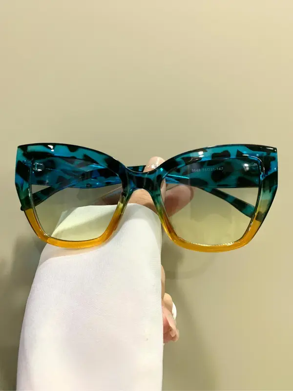 Unisex Simple Style Cat Eye Frame Sunglasses, Trendy Casual Sunglasses for Everyday Use, Fashion Accessories for Outdoor Activities 3