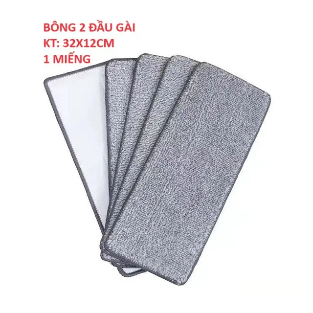 Bông lau nhà 2 đầu gài kích thước 32x12cm, thay thế cho cây lau nhà có thùng Lau Sàn