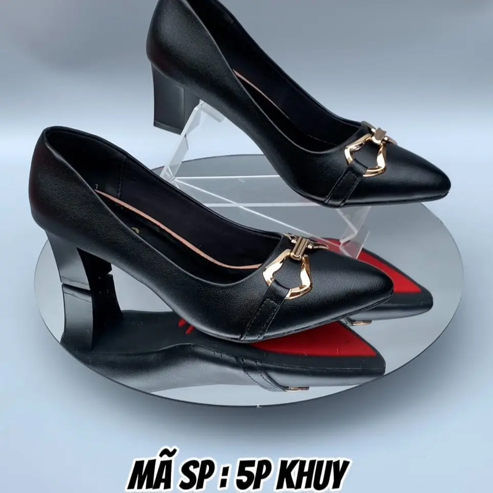 Giày mũi nhọn 5 phân khuy Nữ Shoes