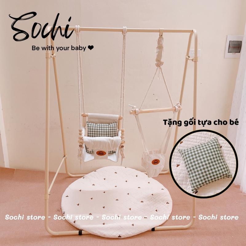 [Tặng gối tựa] Đồ chơi vận động Xích đu nhún nhảy OME cho bé 6m+