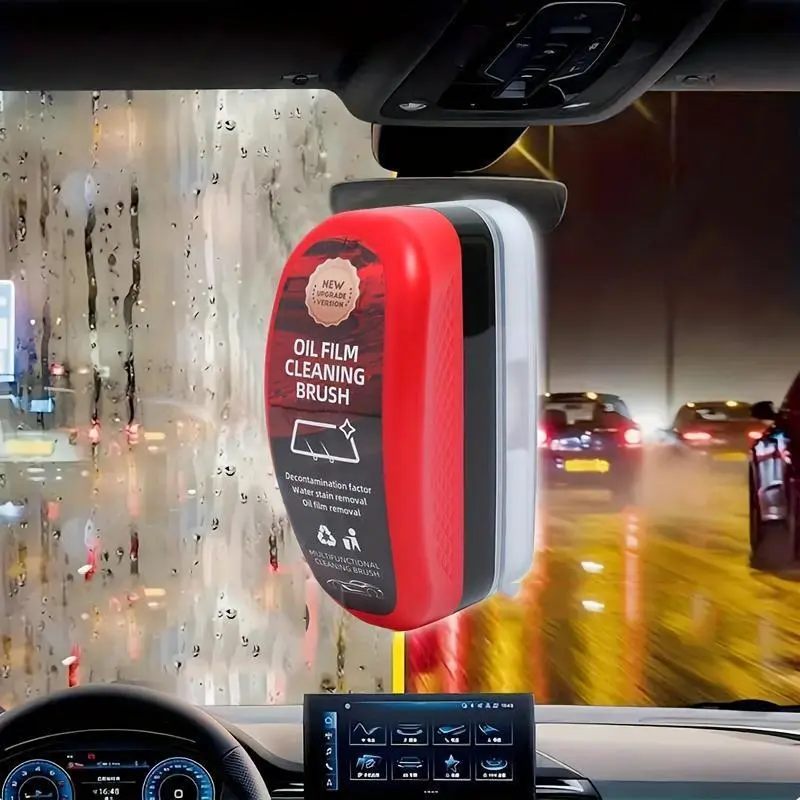 Car Windshield Oil Film Cleaning Brush, Portable Car Windshield Anti-fog Cleaning Brush, Rainproof Waterproof Coating Brush, Car Cleaning Tool, Detailing Products 0
