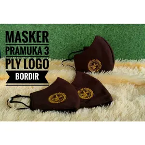 Masker Pramuka Anak Logo Sablon dan Bordir
