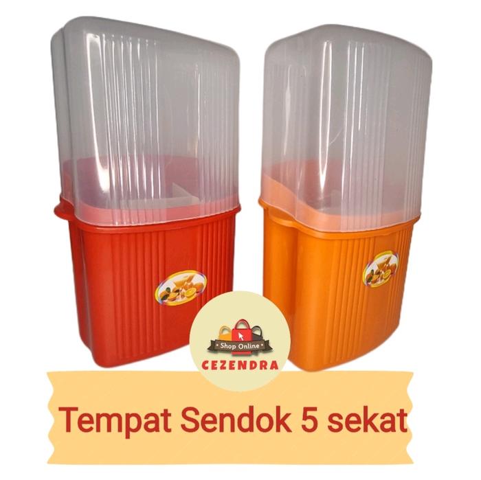 Gambar tempat sendok 5 sekat dengan tutup - praktis dan estetis untuk dapur Penyimpanan dari Cezendra Kota Surabaya Tokopedia