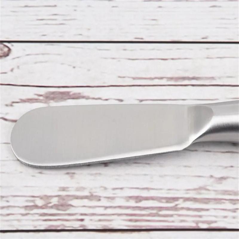 Product Introduction of Stainless Steel Butter Cutter Cheese Jam Spreaders Wipe Cream Cutter Utensil Multifunction Butter BreadKnife Kitchen Gadget Smooth Round 24