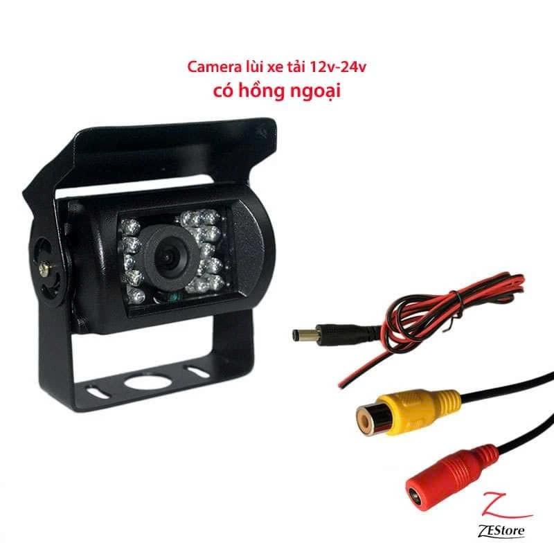 Camera lùi 12V-24V hồng ngoại chống nước gắn xe tải kèm dây tín hiệu