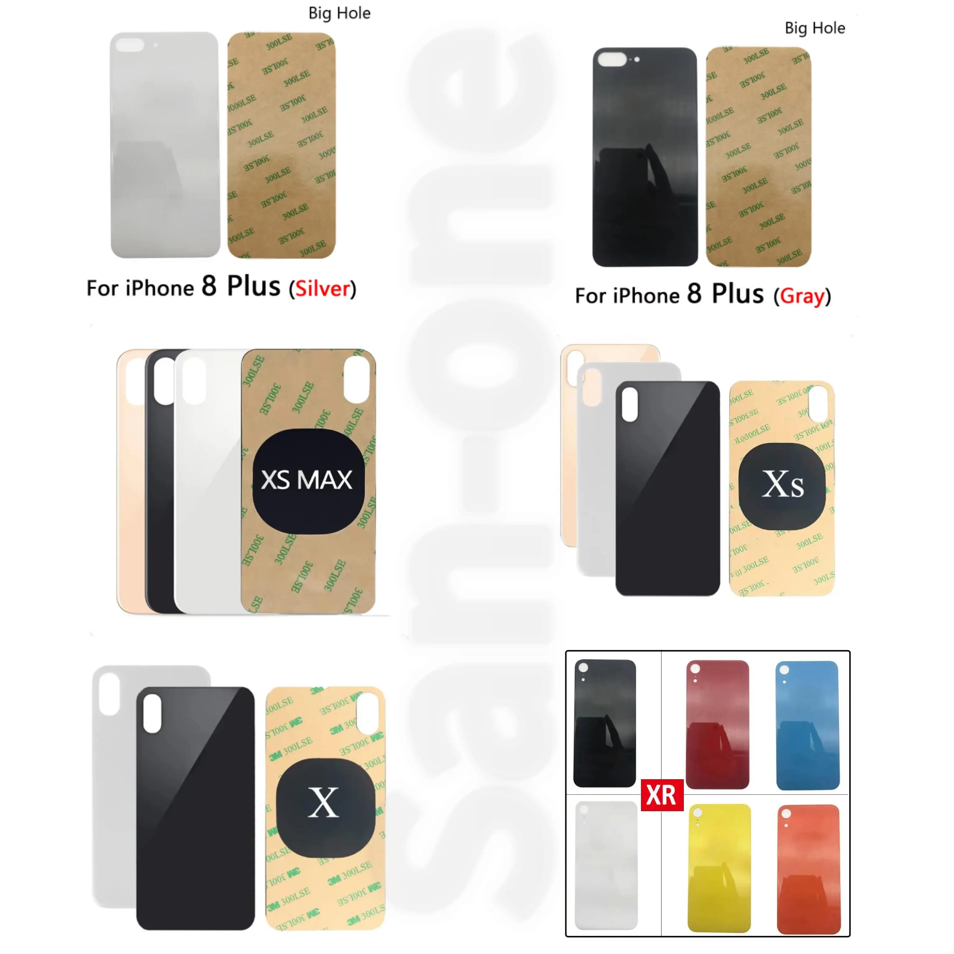 With 3m sticker for iPhone 8G/8plus/X/XS/MAX battery glass large hole back cover battery glass