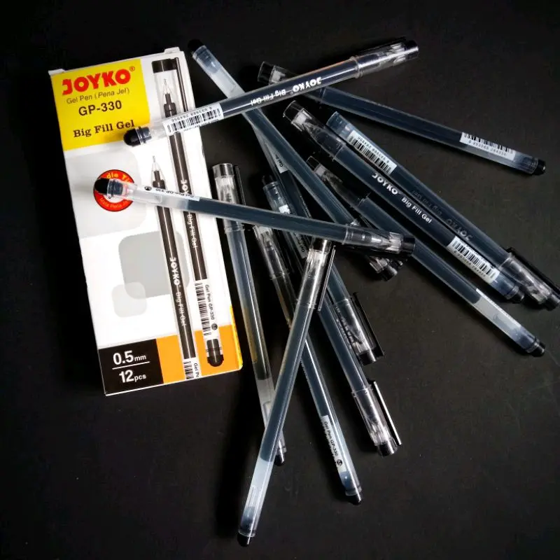 ( 1 Lusin = 12 Pcs ) Gel Pen Pulpen Joyko GP-330 Big Fill Gel 0.5 mm 5