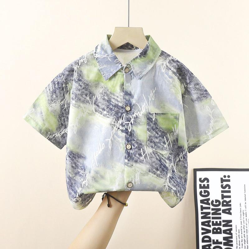 Product Introduction of Áo Sơ Mi ngắn Tay Cotton Nguyên Chất, Cho Bé Trai, In Hoa, Dễ Thương Và Dáng Rộng Rãi, Áo Thường Ngày Thích Hợp Cho Trẻ Sơ Sinh, Hàng Mới Về Mùa Hè, Xếp Hạng Tích Cực 90% 7