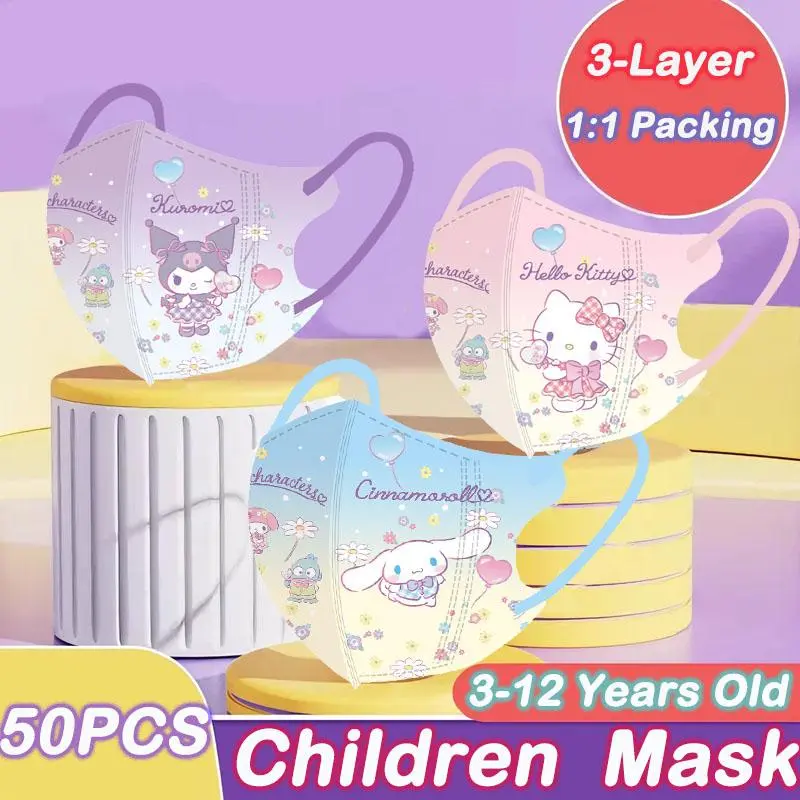 Khẩu Trang Trẻ Em, 3 Lớp, Sành Điệu Và Dễ Thương, Chất Lượng Cao, Dành Cho Độ Tuổi 3-12, Đóng Gói Độc Lập 1