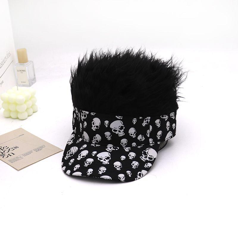 Product Introduction of 2024 Spring, Autumn and Winter Peaked Baseball Cap Men's and Women's Sun Hats Adult Wig One-Piece Hat Hip Hop Cool Funny Cap 10