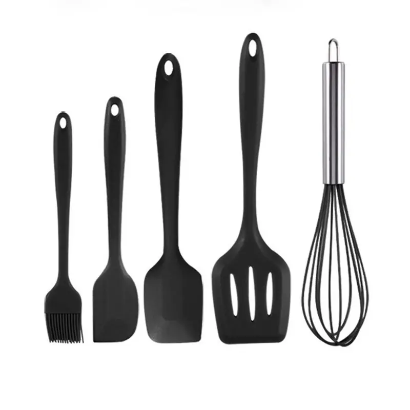 Bộ Dụng Cụ Làm Bánh Bằng Silicon, Chịu Nhiệt, 5 Cái / bộ, Bao Gồm Máy Đánh Trứng, Dụng Cụ Nấu Ăn, Thích Hợp Để Nấu Ăn Trong Bếp, Bộ Dụng Cụ Nấu Ăn 6