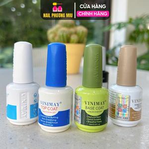 [Chính Hãng] Bộ 9 Món Base Top Vinimay Chai 15ml, 9 Loại Top Coat Chuyên Dụng Cứng Móng, Kiềm Dầu, Top Lì, Top Loang, Top Giọt Sương, Top Kim Cương Sơn Thạch Nữ Women gel  phá