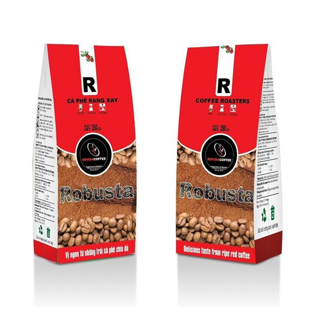 Cà Phê Hạt Robusta Việt Nam – Pha Máy – 250 Gr Hương Vị Cân Bằng Mùi Thơm Nhẹ, Vị Êm Thương Hiệu Rovina Coffee 2