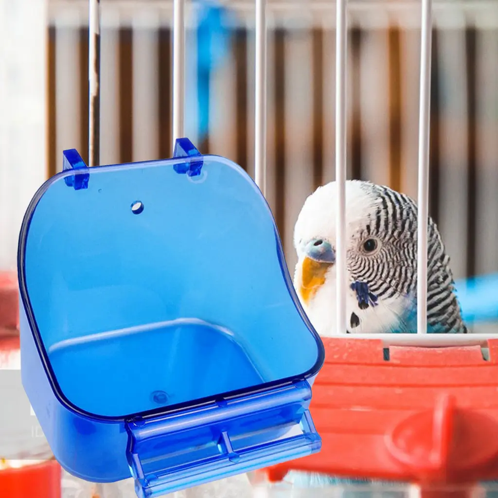 Wiutare- Bird Bath Tub Eco-friendly Portable Bird Bath Box Round Corners Bird Bathing Tub for Budgerigar Food Grade