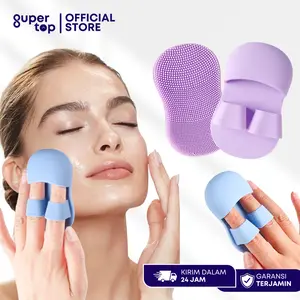 Sikat Wajah Pembersih Komedo Kotoran Facial Cleaning Brush / Mini Pad Silicone Pembersih Wajah jari bentuk Sandal Blackhead Muka