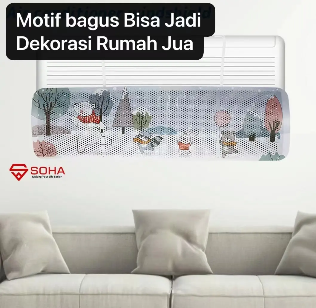 ART-032 Talang AC Reflektor Penutup penahan hembusan Angin air Penutup Layar Tersedia Banyak Motif Gambar Lucu
