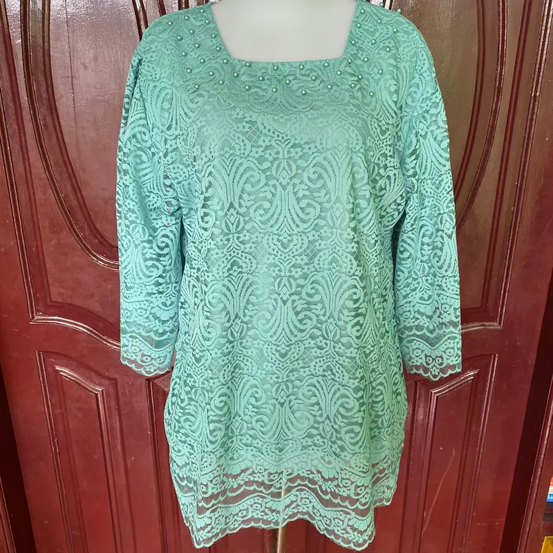 Atasan Blus Brokat Renda Terbaru Tangan Kembang 2