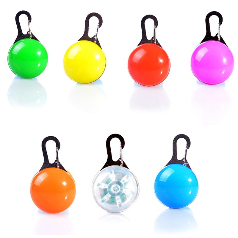Mini pet dog cat puppy LED flashing collar safety night light keyring pendant 0