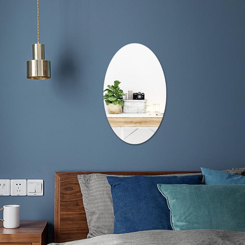KAR Oval Square 3D Acrylic Mirror Wall Sticker Self Adhesive for Bathroom Home Decor 2