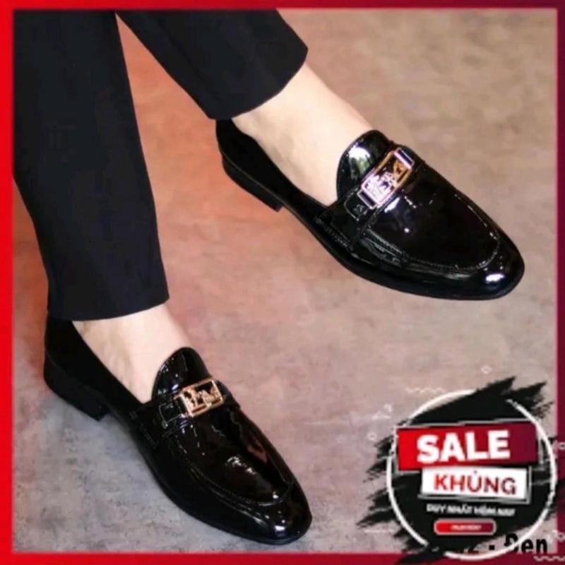  giày lười da nam bóng trơn đai mác síc ngựa vàng giày dự tiệc nam pu đế cao su khâu may chắc chắn  mã g01 Shoes giay mua thì nhớ đặt lùi lại 1 size so với giày mình đang đi 