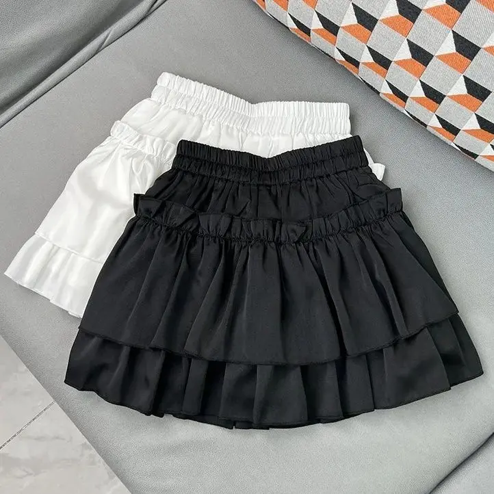 Váy Bánh Ngọt Xếp Nhún Ngọt Ngào Cho Bé Gái, Thích Hợp Cho Mùa Hè, Cỡ Trung Bình Và Lớn, Có Quần Đùi An Toàn, Chống Lộ, Váy Ngắn Phồng, Cho Trẻ Em 8