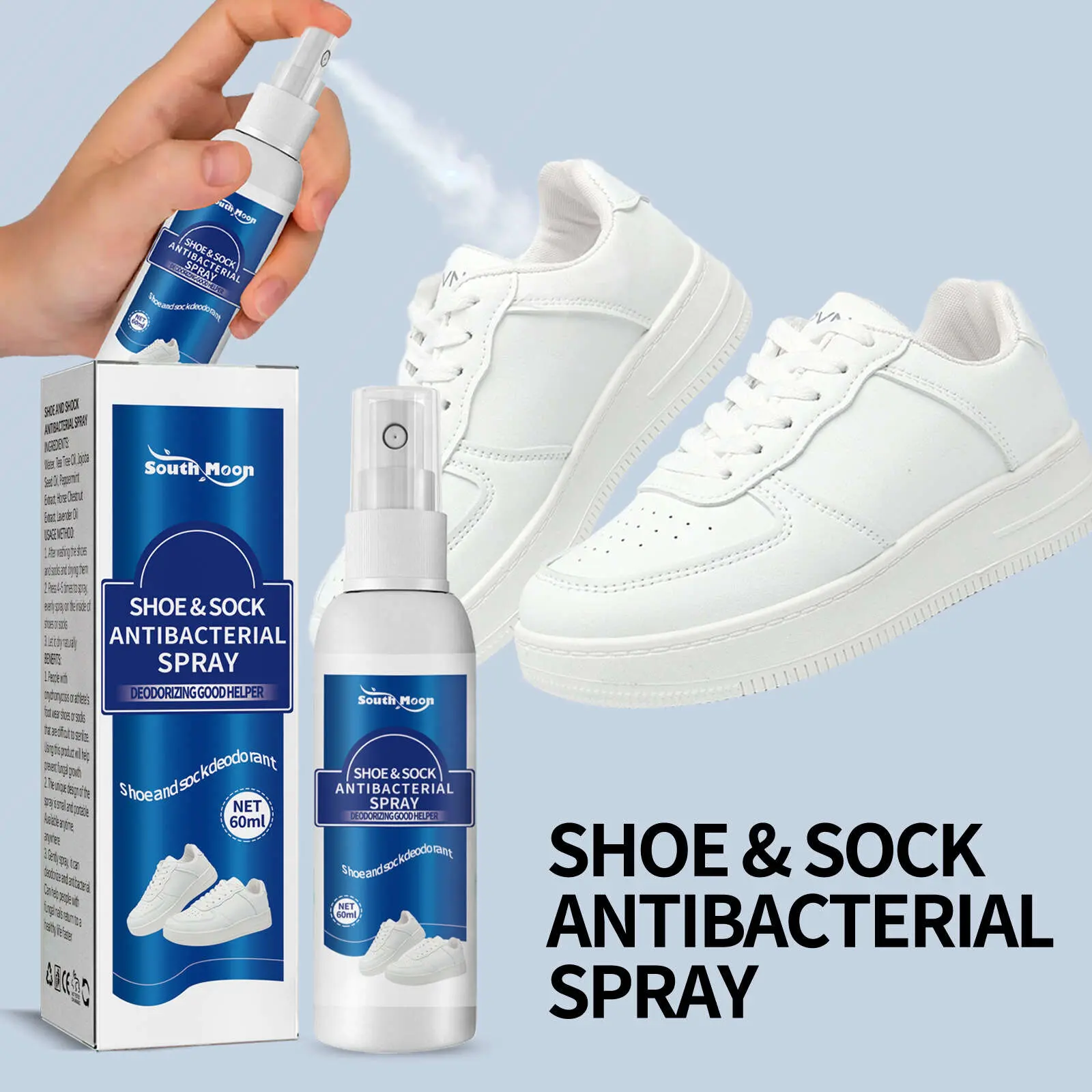 1pc Shoe & Sock Deodorant Spray Shoe & Sock Cleaner Sweaty Feet Odor Remover Smelly Dry Shoe Cabinet Freshener