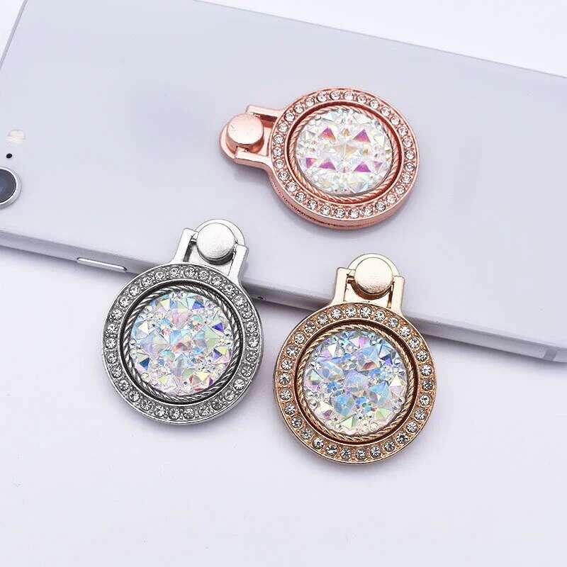 Product Introduction of Dia Shiny Gemstones Metal Mobile Universal Phone Holder Rotatable Ring Bracket for IPhone Samsung 3