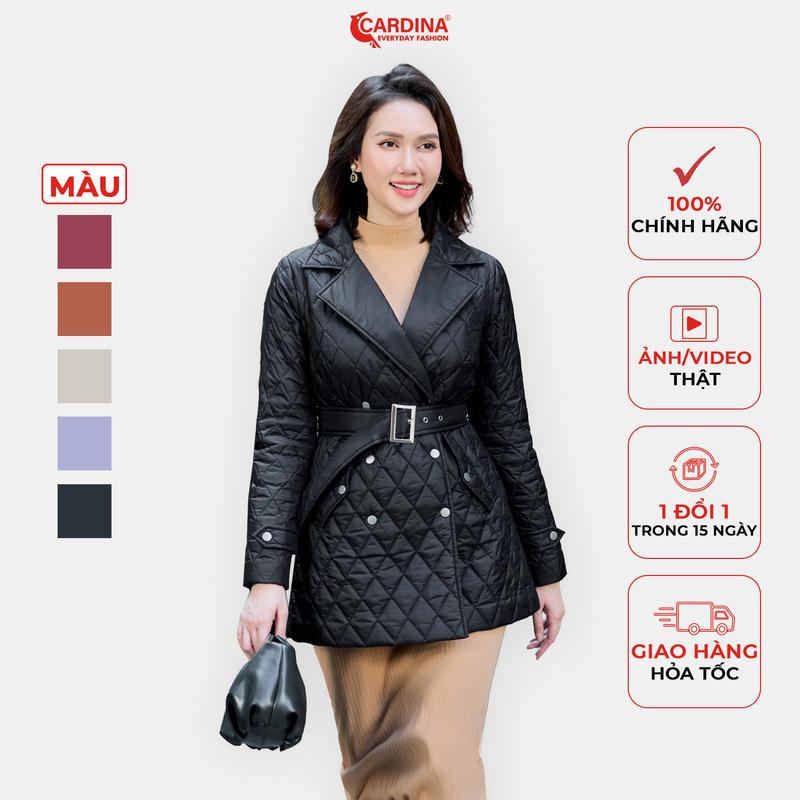 Áo khoác phao nữ CARDINA trần trám dáng măng tô lửng siêu nhẹ dáng ôm vừa hiện đại trẻ trung 3PLF01 Top Jacket Women Kem