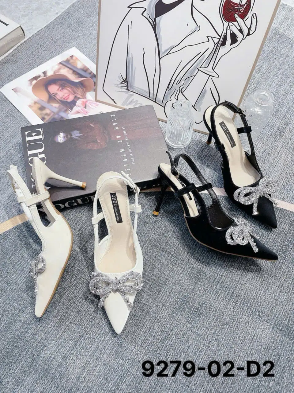 Giày Cao Gót Mũi Nhọn 9 Phân Chất Da Nhung Tuyết Mịn Quai Phối Nơ Dá Tinh Tế Cho Đi Lễ Cưới Dự Tiệc - Shoes, Nữ