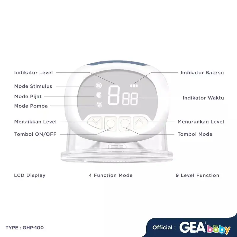 GEA BABY Cello Veola Handsfree Breastpump GHP-100 Pompa Asi Elektrik Portable Wearable Pumping 4