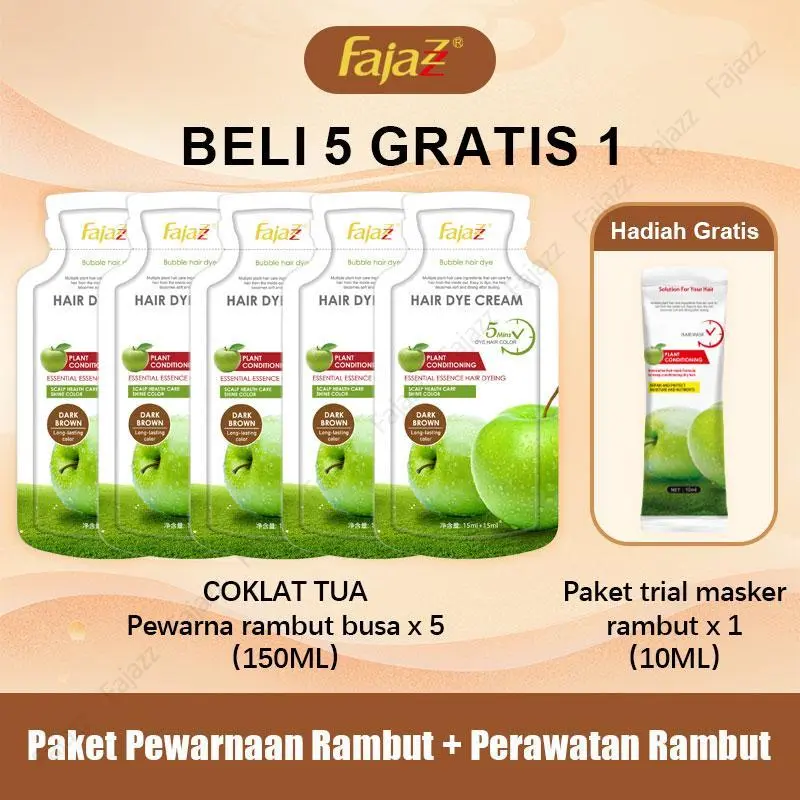 【150ml/FAJAZZ+Masker rambut gratis】Pewarna Rambut Bubble, Mewarnai Rambut di Rumah, Mudah Digunakan, Praktis untuk Disimpan.