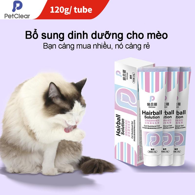 Petclear Cat bổ sung dinh dưỡng Hairball loại bỏ Snack chăm sóc sức khỏe 120g 