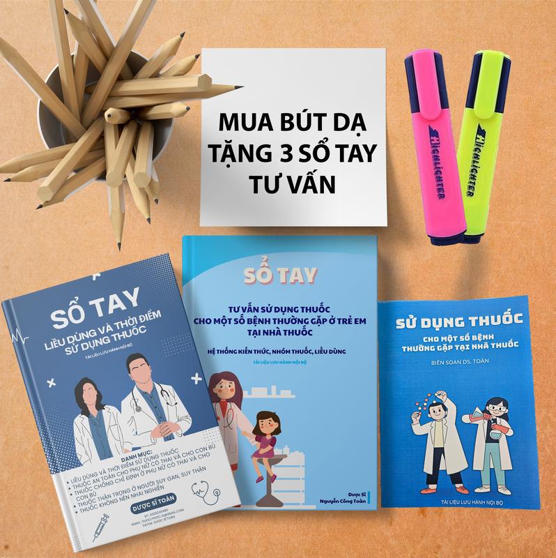 Mua bút Highlight đánh dấu ZBRU tặng 3 cuốn sổ tay ghi chép cho dược sĩ màu ngẫu nhiên