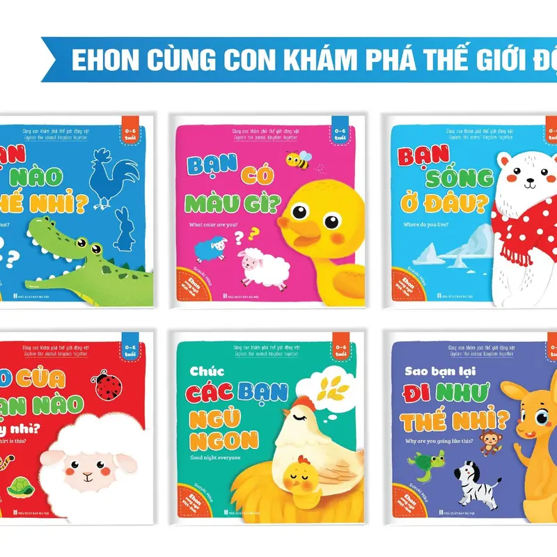 Sách Ehon Cùng con khám phá thế giới động vật song ngữ Việt Anh (8 cuốn) 6