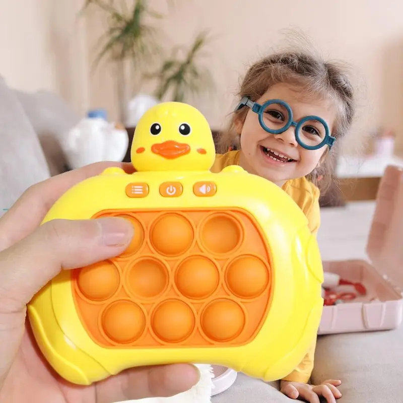 Cute Duck Design Quick Pop it Game Toy, Decompression Breakthrough Puzzle Pop Game Machine, Anxiety & Stress Relief Toy for Kids & Adults 4