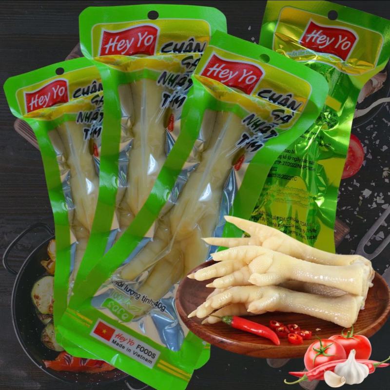   Kèm muối chấm  Combo 20 30 Chân Gà cay Hey Yo Nhất tâm 40g chân gà ngâm ớt xanh hàng Việt Nam thơm ngon 