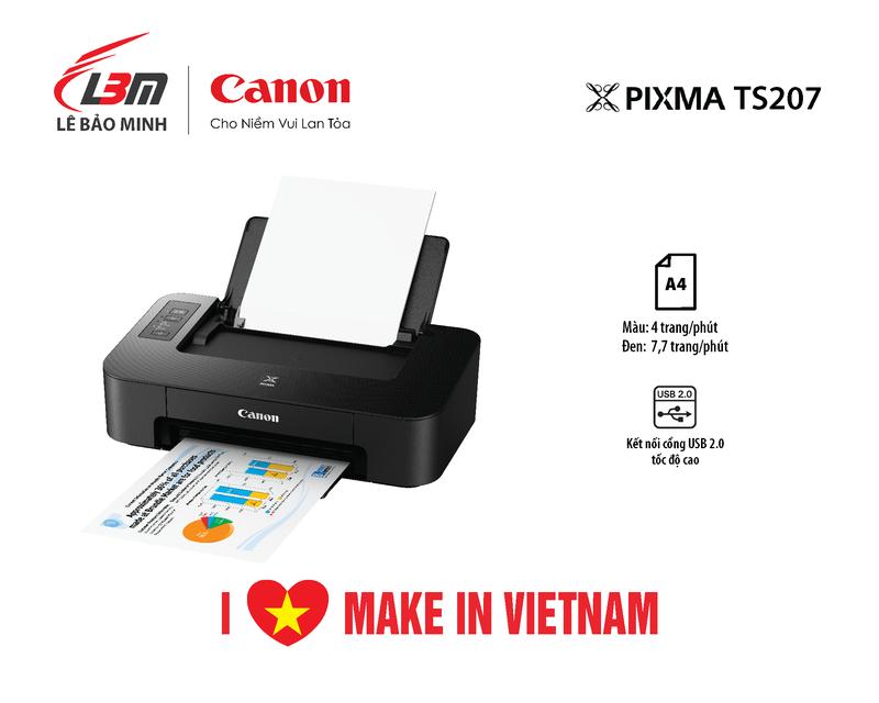Máy In Phun Canon TS207 Nhỏ gọn in ảnh in tài liệu màu khổ A4 Lê Bảo Minh