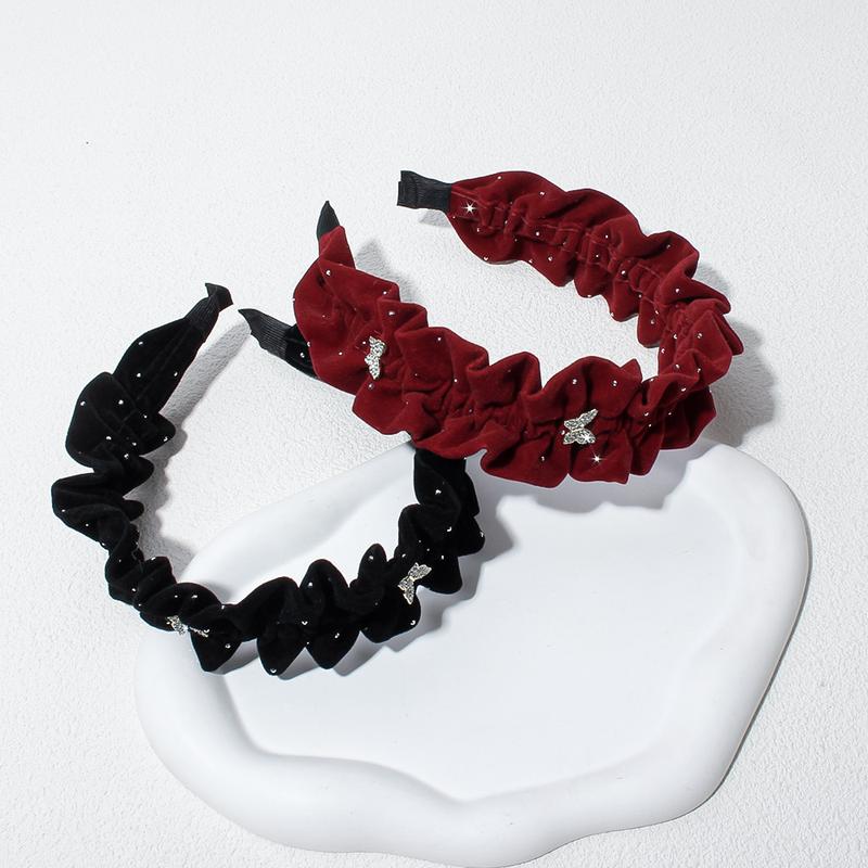 Bờm Tóc Hình Bướm Thiết Kế Lông Nhung Đầy Sao Thanh Lịch, Dành Cho Nữ, Phụ Kiện Tóc Cao Cấp Ins, Bờm Tóc Áp Lực Đầu Cao, Thích Hợp Để Rửa Mặt, Kẹp Tóc Women