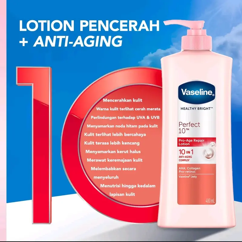 VASELINE Body Lotion Healthy Bright Perfect 10 400ml 2