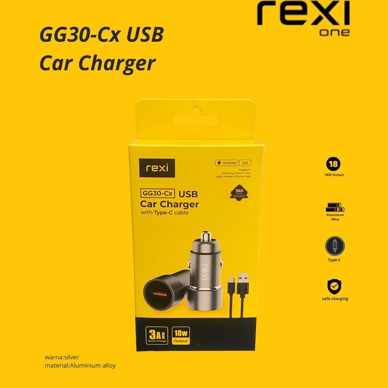 GG 30-Cx USB Car Charger type-c 18W  Aluminium Silver 0