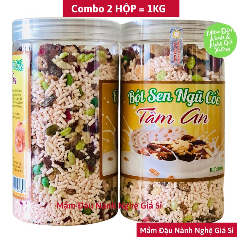 (COMBO 2 HỘP = 1KG) Bột Củ Sen Ngũ Cốc Tâm An Mix Hạt Dinh Dưỡng Hạt Ngũ Cốc Food Thức Ăn