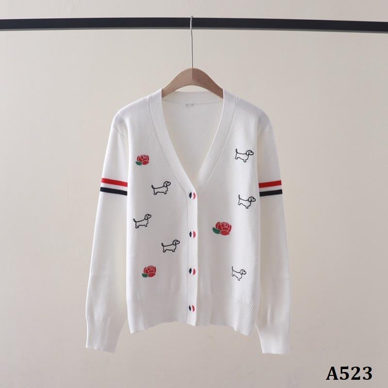 Áo Khoác Len Cún Cưng Thêu Hoa Hồng _ A523 0