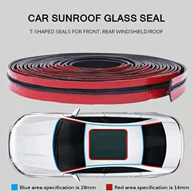 2 Meters Karet List Kaca Mobil 14mm/19mm Karet Kaca Mobil Universal Peredam Suara Anti Debu Air Pelindung Pinggiran Penyegel Jendela 6