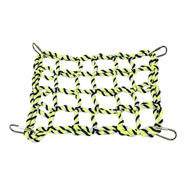 Product Introduction of Pet Hammock Toy Hamster Squirrel Puppy Net Rope House Balcony Hammock Colorful Weave Climbing Net Parrot Bird Net 14