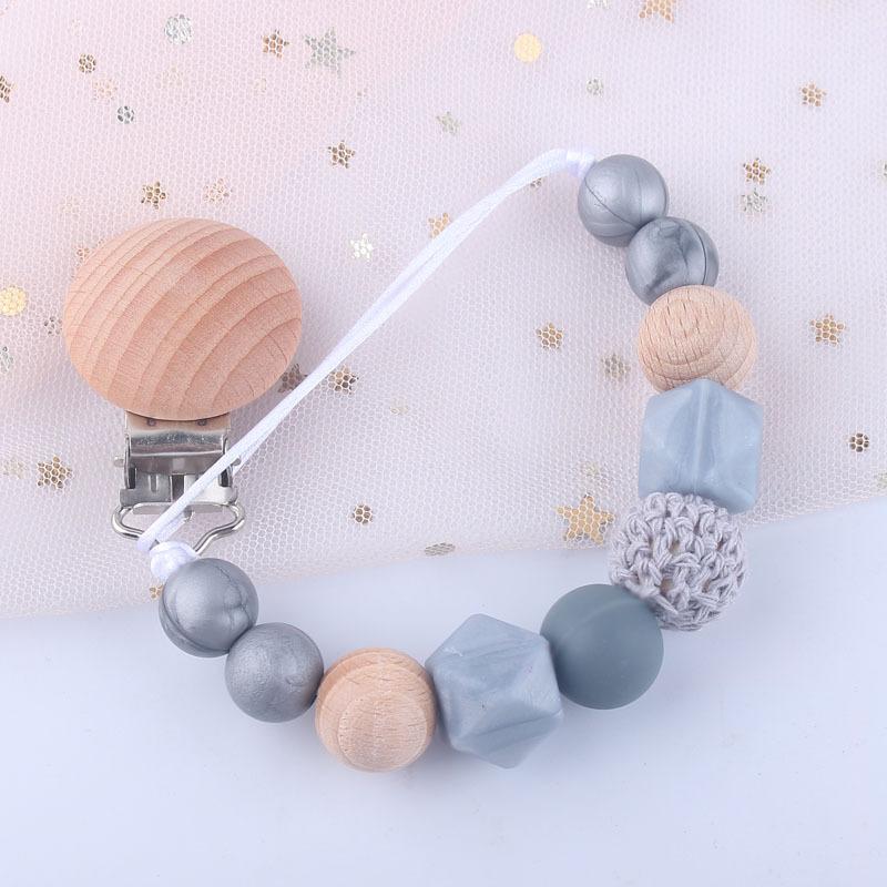 Product Introduction of New Baby Silicone Soothing pacifier Chain Baby Tooth Grinder Tooth Glue Toy Multi color Anti drop Bracelet 21