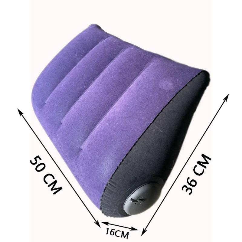 New PVC Flocking Silicone Pillow Blue+Black Triangle Inflatable Pillow Soft Inflatable Magic Cushion Home Office 2