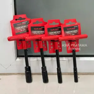 YUKIDO Kunci T Mini CR-V 8 10 12 13 14 mm Kualitas Bagus, Chrome Vanadium Shock, Sok, Socket Wrench
