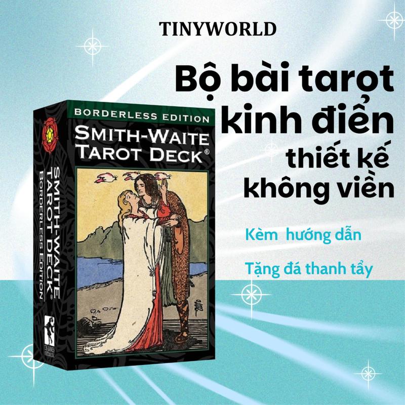 Bộ bài Tarot Smith Waite Tarot Deck – Borderless Edition A3 - Size gốc size thường hộp sắt